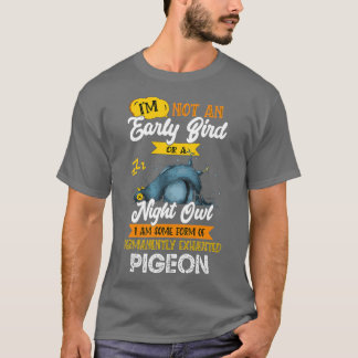T-shirt Je ne suis pas un oiseau précoce ou un hibou de nu