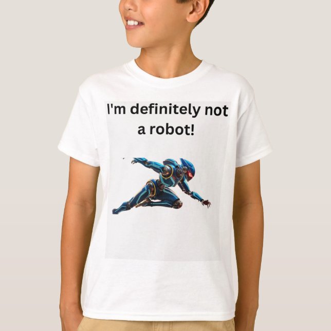 T-shirt "Je ne suis pas un robot" Humour Tee (Devant)