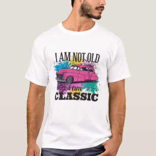 T-shirt Je ne suis pas vieux Je suis classique Grungy Colo