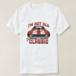 T-shirt Je ne suis pas vieux Je suis classique - Retro Red