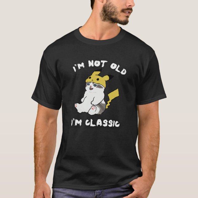 T-shirt Je ne suis pas vieux, je suis un chat drôle classi (Devant)