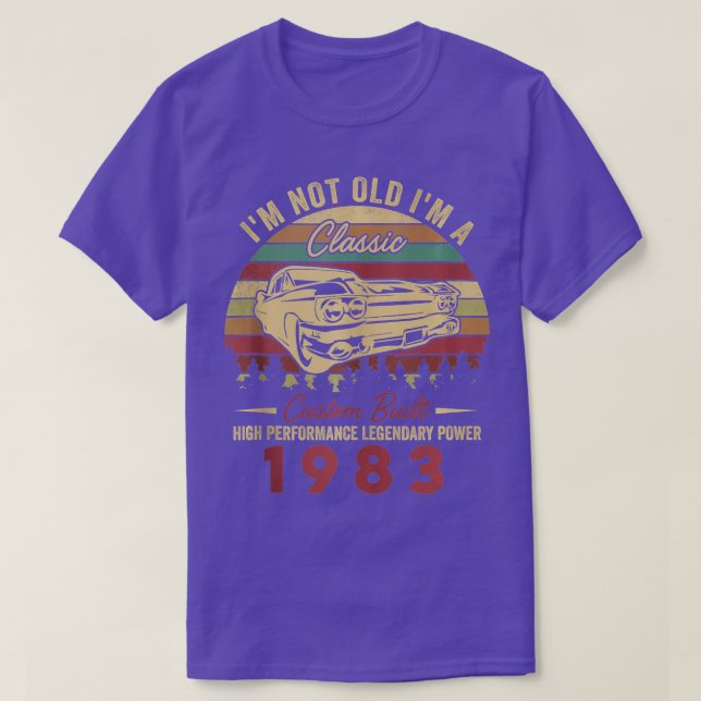T-shirt Je ne suis pas vieux Je suis un classique né 1983  (Design devant)