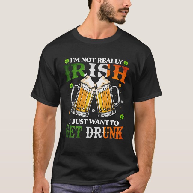 T-shirt Je ne suis pas vraiment irlandais Je veux juste pr (Devant)