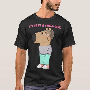 T-shirt Je ne suis qu'une fille de frissons mème drôle fro