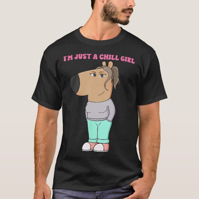 T-shirt Je ne suis qu'une fille de frissons mème drôle fro (Devant)