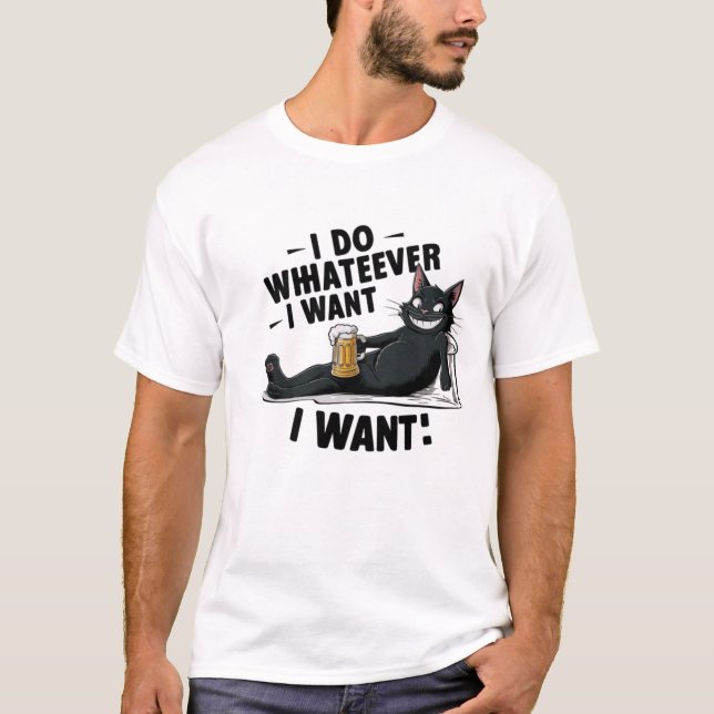 T-shirt je ne veux pas de chat drôle (Devant)