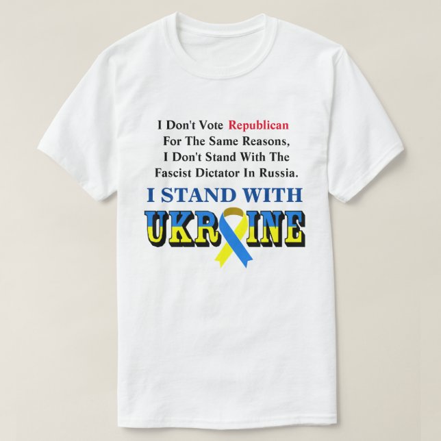 T-shirt Je ne vote pas républicain, je me tiens avec l'UKR (Design devant)