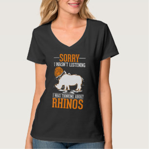 T-shirt Je n'écoutais pas, je pensais aux Rhinocéros
