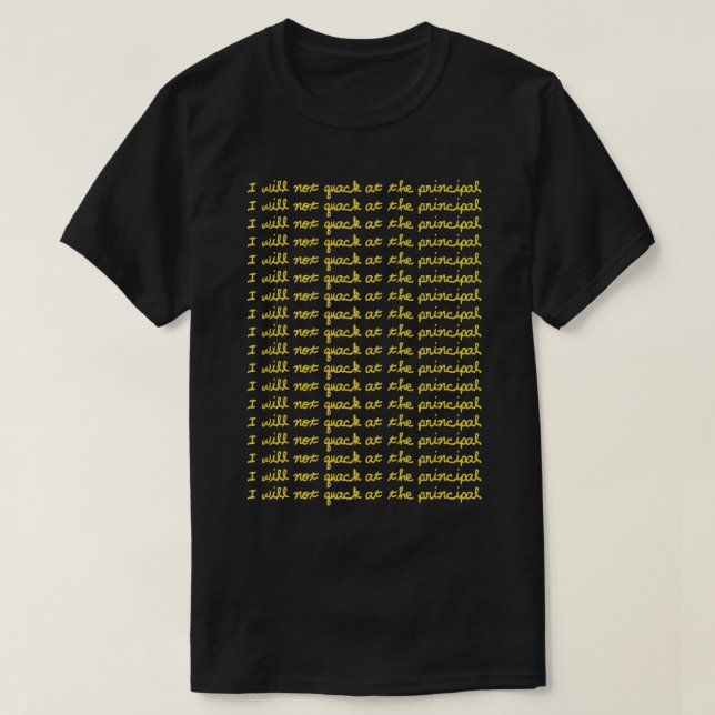 T-shirt Je n'irai pas jusqu'au principal Jaune (Design devant)