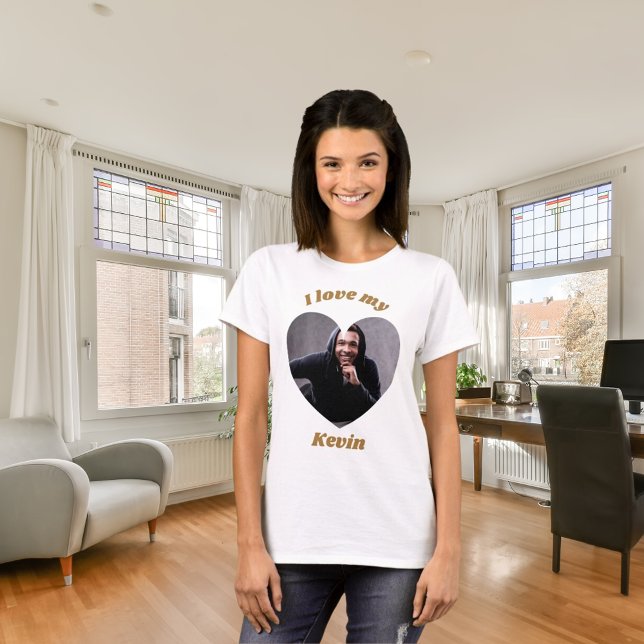 T-shirt Je nom de photo de mon petit ami (Créateur téléchargé)