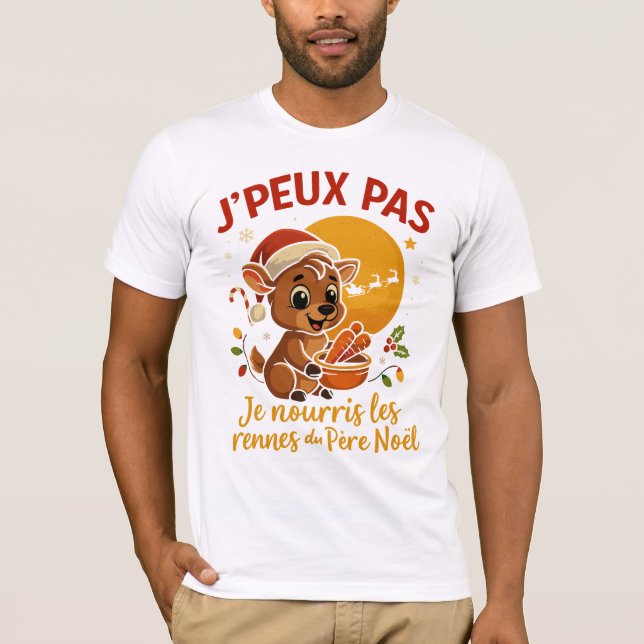 T-shirt Je Nourris Les Rennes du Père Noël (Devant)
