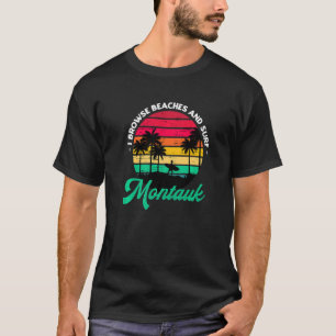 T-shirt Je Parcoure Les Plages Et Le Surf Montauk Surfing