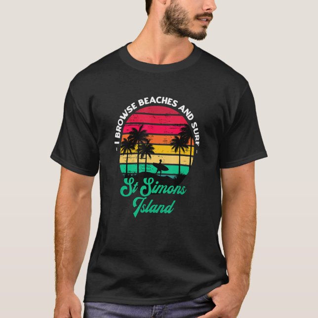 T-shirt Je Parcoure Les Plages Et Surf St Simons Island Su (Devant)