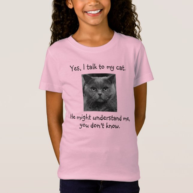 T-Shirt Je parle à mon chat | Funny Personnalisable (Devant)