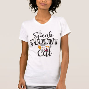 T-shirt Je parle couramment chat humoristique adorable cha