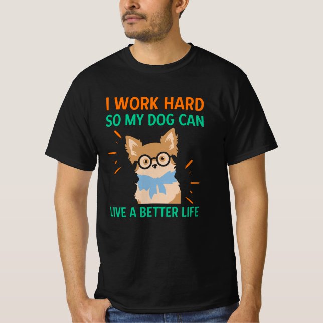 T-shirt Je parle dur pour que mon chien puisse vivre une v (Devant)