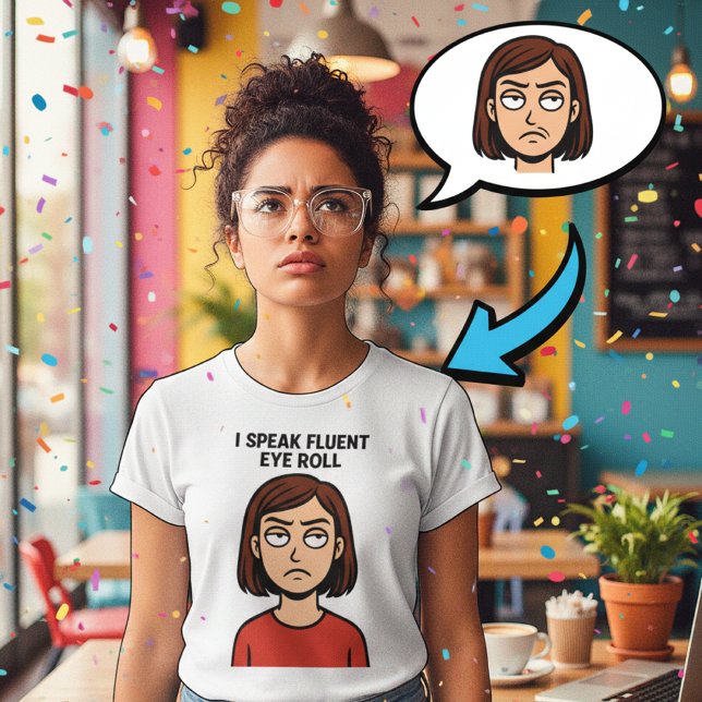 T-shirt Je Parle Fluent Eye Roll - Funny Minimalist Pop Ar (Créateur téléchargé)
