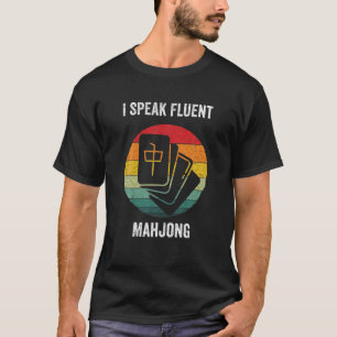 T-shirt Je Parle Fluent Mahjong Mah Jong chinois Vintage