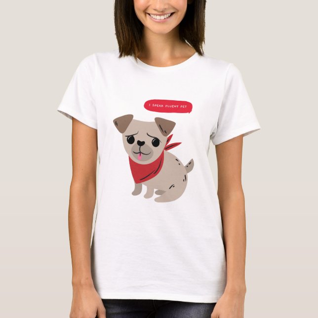 T-shirt Je parle Fluent Pet Pet Care (Devant)