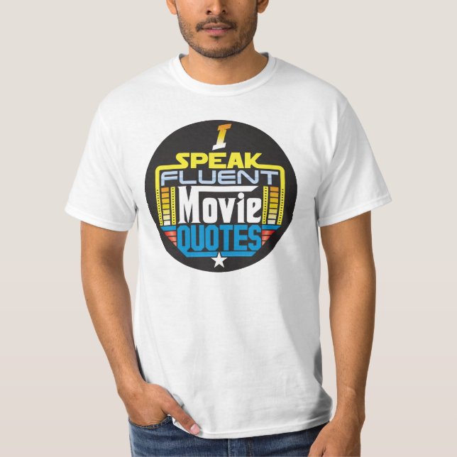 T-shirt Je parle l'avant rond de film de chemise fluidee (Devant)