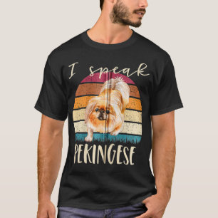 T-shirt Je parle Pekingese Retro Vintage Funny Animaux de