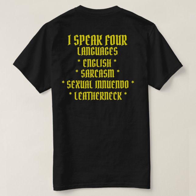 T-SHIRT JE PARLE QUATRE LANGUES (Design dos)
