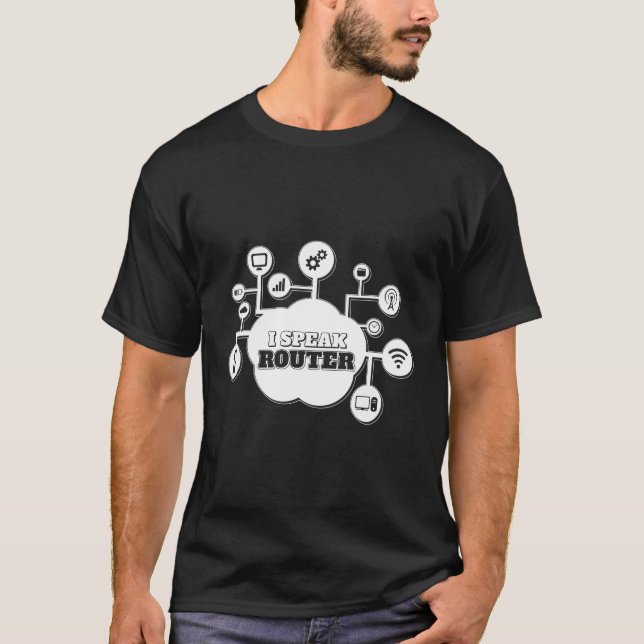 T-shirt Je parle Router Networking Cloud Network Engineer (Devant)