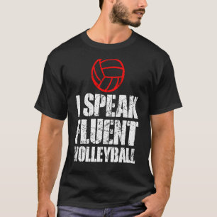 T-shirt Je Parle Volleyball Fluent Pour Hommes Femmes Enfa