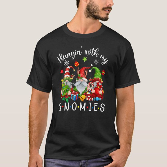 T-shirt Je Passe Avec Mes Gnomies Drôle Gnomes Joyeux Noël (Devant)