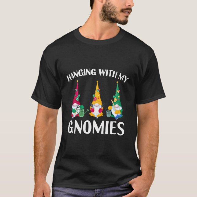 T-shirt Je Passe Avec Mes Gnomies Drôle Jardin Gnome (Devant)
