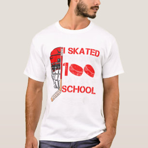 T-shirt Je patine à travers 100 jours d'école Fan de hocke