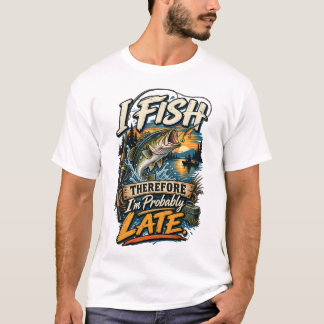 T-shirt Je pêche donc je suis probablement en retard