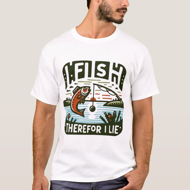 T-shirt Je pêche là où je mens (Devant)