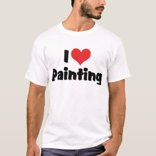 T-shirt Je Peins avec Amour pour le Cœur - Artiste Amateur