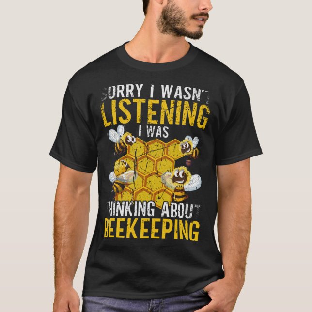 T-shirt Je pensais à l'apiculture Bee Bee Bee (Devant)
