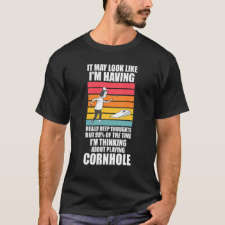 T-shirt Je pense à jouer à Cornhole Cornhole