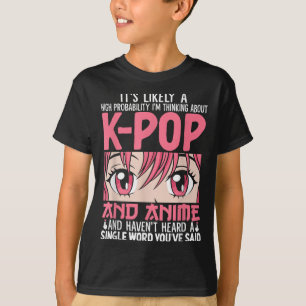 T-shirt Je Pense À Kpop Funny Anime Otaku Kpop Musi