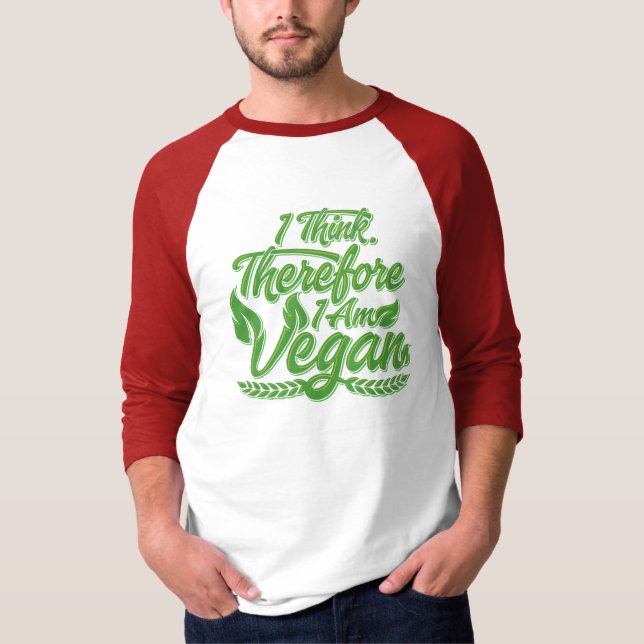 T-shirt Je Pense Que Je Suis Vegan. (Devant)