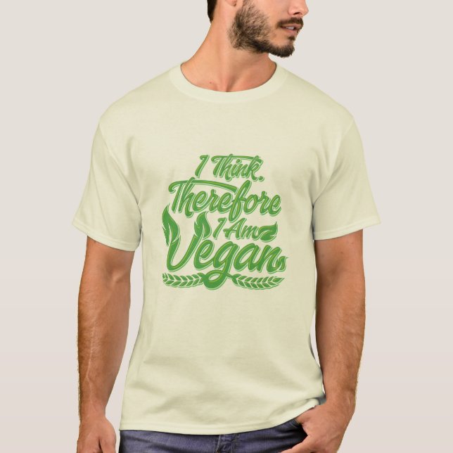 T-shirt Je Pense Que Je Suis Vegan. (Devant)