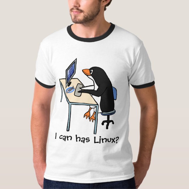 T-shirt Je peux a Linux ? (Devant)
