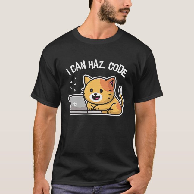 T-shirt Je peux avoir Code Computer Cat Programmer Kitten (Devant)
