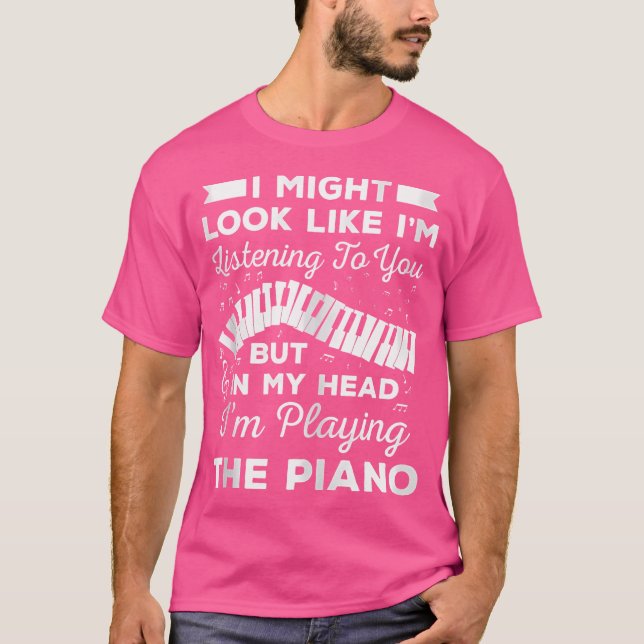 T-shirt Je peux avoir l'air de vous écouter mais dans  (Devant)