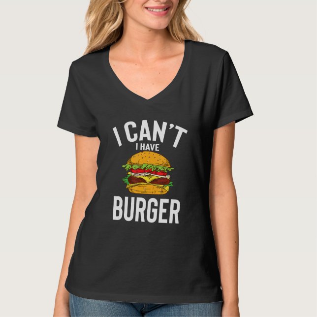 T-shirt Je Peux Avoir Un Burger Mignonne Burger Drôle Blag (Devant)