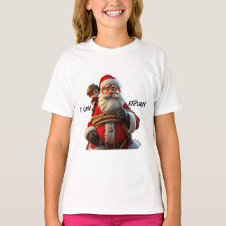 T-shirt Je Peux Expliquer, Caricature Père Noël Et Petit G