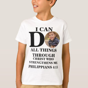 T-shirt Je peux faire tout ce que Christian photo Bible ve