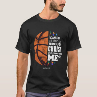 T-shirt Je Peux Faire Tout Par Christ Basketball Chri