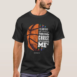 T-shirt Je Peux Faire Tout Par Christ Basketball Chri