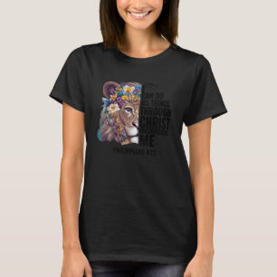 T-shirt Je peux faire tout par le Christ Lion Bible vers