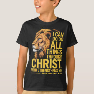 T-shirt Je peux faire toutes choses par Christ, Croix Lino