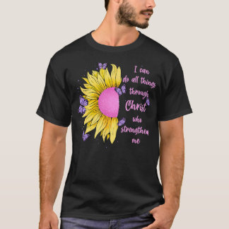 T-shirt Je peux faire toutes choses par Christ Tournesol E